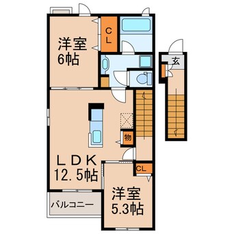 間取図 クラールⅠ（宮町）