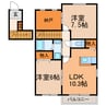 TWIN BRIDGE TOWER 2LDKの間取り