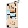 ドエル勝川 1LDKの間取り