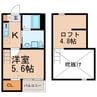 レインボーティアラ 1Kの間取り