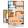 ヒルズ笹ヶ根 1LDKの間取り