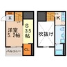 セジュール川西 1SKの間取り