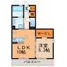 シェノアⅣ 1LDKの間取り