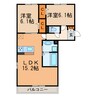 リバーパーク 2LDKの間取り