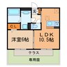 リバーパーク 1LDKの間取り