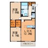 クレール（浅山町） 2LDKの間取り