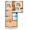 クレール（浅山町） 2LDKの間取り