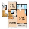 ディアコートユー 2LDKの間取り
