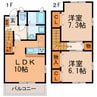 マーベラスK2 2LDKの間取り