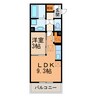 六軒屋シティパレス 1LDKの間取り