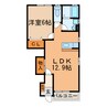 シエル 1LDKの間取り
