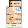 セレッソ南花長 2LDKの間取り