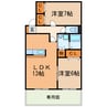 セレッソ南花長 2LDKの間取り