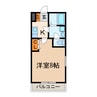 クレフラスト守山西 1Kの間取り