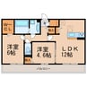 二子山パークプラザ 2LDKの間取り