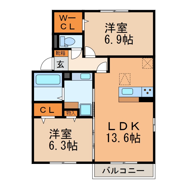 間取り図 ラベージュ