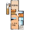 ウエストサイドTK　Ⅱ 1LDKの間取り