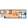 リバーサイドヴィラ瀬古 1LDKの間取り