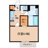 マーガレット 1Kの間取り