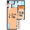 Warren morimakitown Ⅱ 1LDKの間取り