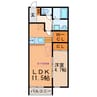 ベリアスKOYOMI 1LDKの間取り