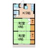 シティハイムヤナギハラ 2Kの間取り