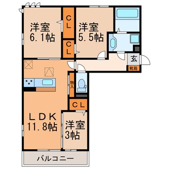 間取図 ドゥ・クラージュ