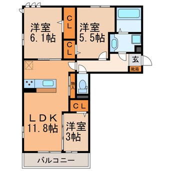 間取図 ドゥ・クラージュ