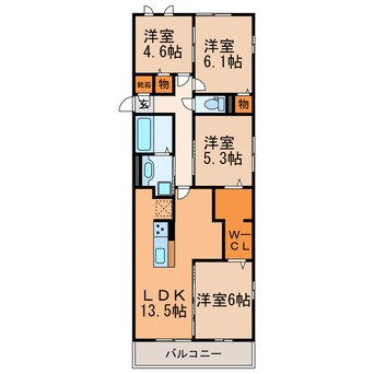 間取図 仮）D-room気噴町PJ　B棟