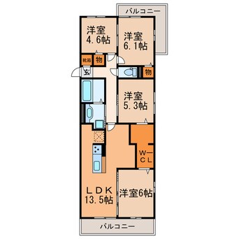 間取図 仮）D-room気噴町PJ　B棟