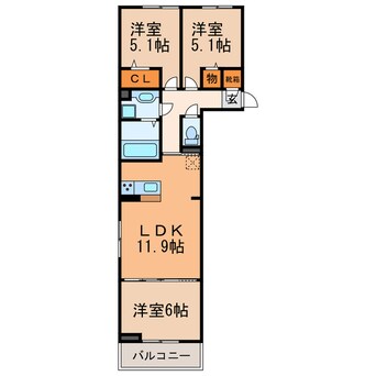 間取図 仮）D-room気噴町PJ　B棟