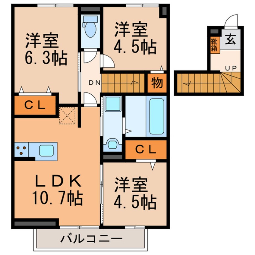 間取図 仮）D-room岩成台７丁目