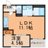 Jack toribamiⅡ 1LDKの間取り