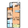 シュミネ 1LDKの間取り