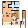 メゾンかのん 1LDKの間取り