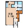 メゾンかのん 1Kの間取り