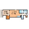 エステイトE南花長町 1LDKの間取り