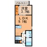 ジーメゾン名古屋楠 1LDKの間取り