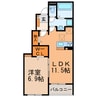 グランツ（東野町西） 1LDKの間取り