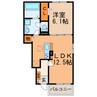 セレーノN 1LDKの間取り