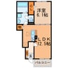 セレーノN 1LDKの間取り