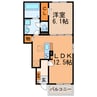 ユニゾンⅢ 1LDKの間取り