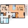 デュープレイス 1LDKの間取り