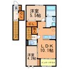 シェトワ大曲 2LDKの間取り