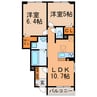 向日葵の唯Ⅰ 2LDKの間取り