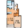 スカイパークしもなか 1LDKの間取り