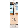 エザンス川北 1Kの間取り