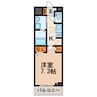 エザンス川北 1Kの間取り