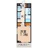 エザンス川北 1Kの間取り