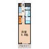 エザンス川北 1Kの間取り